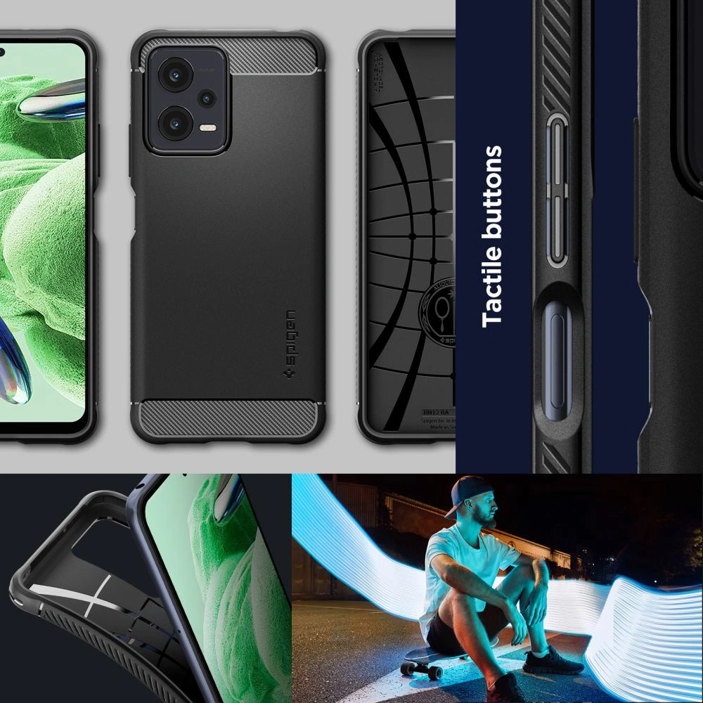 Hurtownia GSM - Etui Spigen Rugged Armor Xiaomi Redmi Note 12/POCO X5 5G Matt Fekete - SPN2805 - {ean13} - Hurt