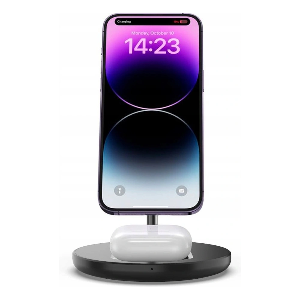 Hurtownia GSM - Încărcător wireless Tech-Protect QI15W-A21 2in1 Magnetic MagSafe Wireless Charger Negru - THP1863 - {ean13} - Hurt