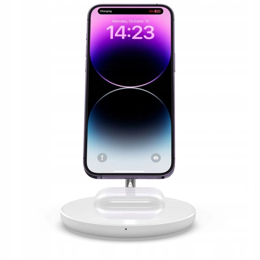 Hurtownia GSM - Încărcător wireless Tech-Protect QI15W-A21 2in1 Magnetic MagSafe Wireless Charger Alb - THP1864 - {ean13} - Hurt