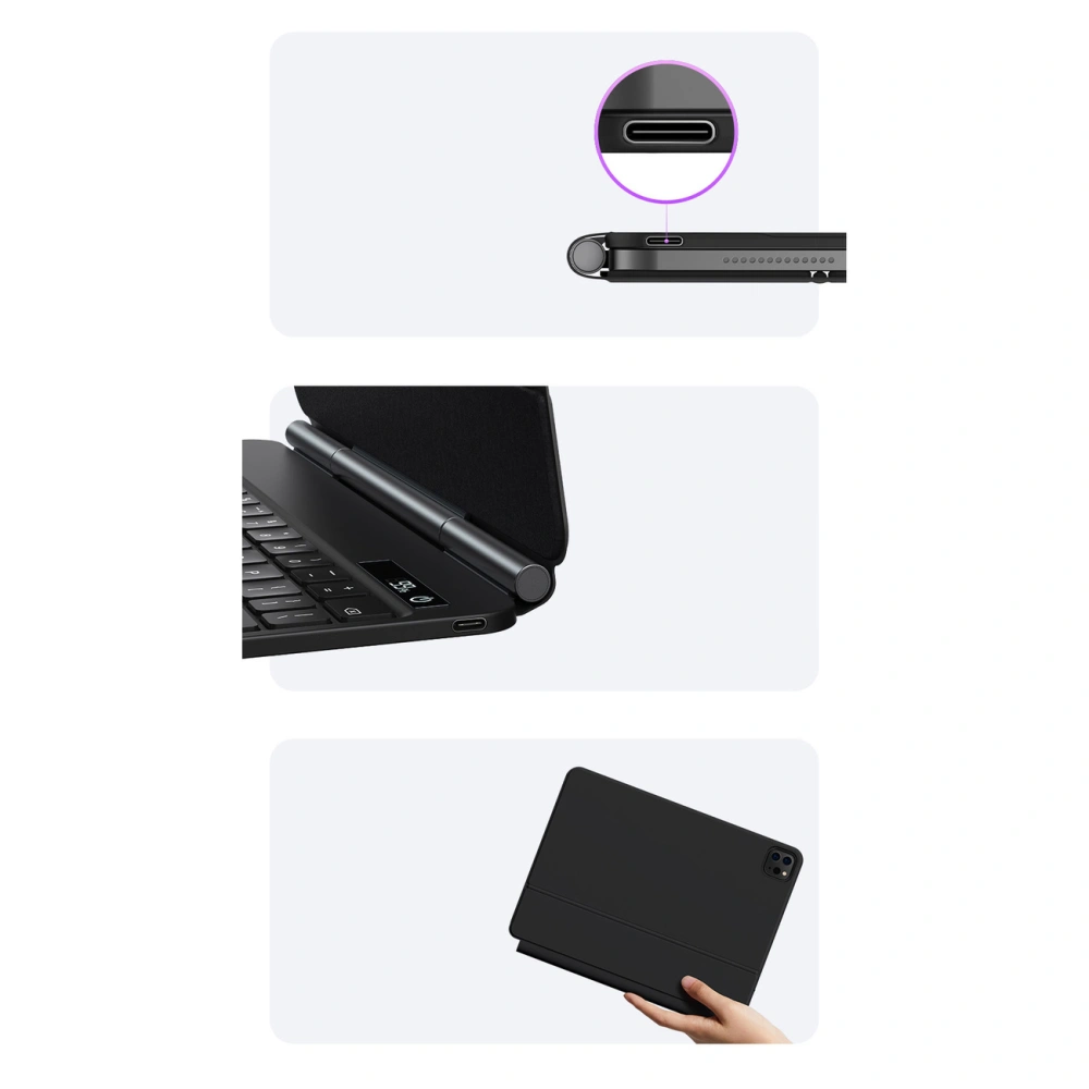 Hurtownia GSM - Etui Baseus Brilliance Keyboard Apple iPad Air 10.9 (4. a 5. gen)/iPad Pro 11 (1., 2. a 3. gen)/iPad 10.9 2022 (10. gen) šedé - BSU3993 - {ean13} - Hurt
