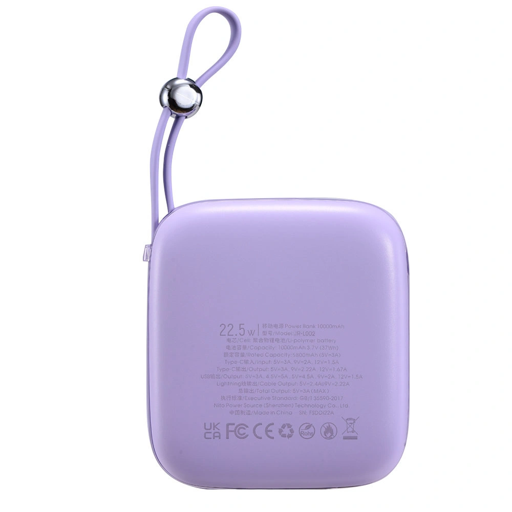 Hurtownia GSM - Powerbank Joyroom JR-L002 Jelly Series 10000mAh 22.5W + kabel USB-C fialový - JYR617 - {ean13} - Hurt