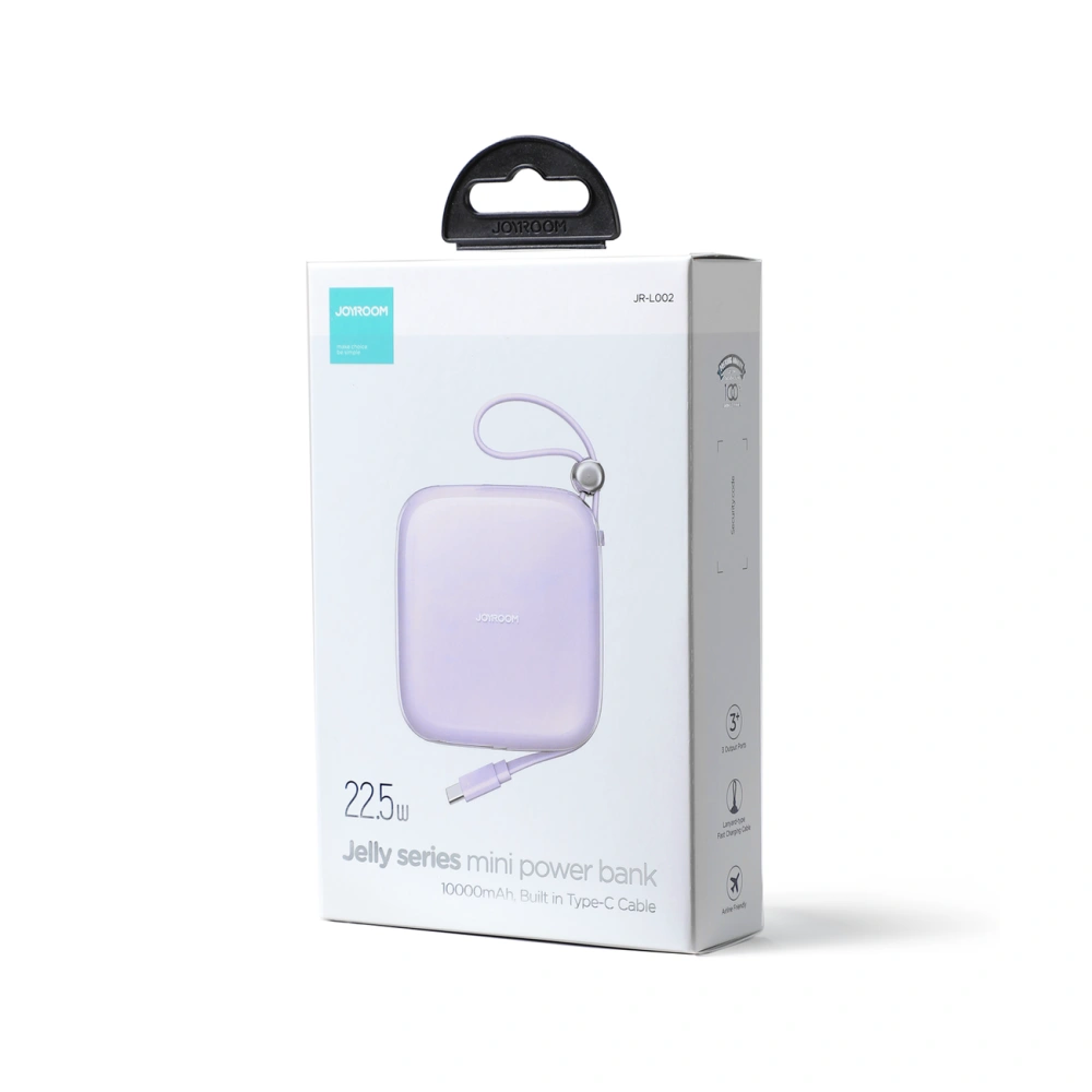 Hurtownia GSM - Powerbank Joyroom JR-L002 Jelly Series 10000mAh 22.5W + kabel USB-C fialový - JYR617 - {ean13} - Hurt
