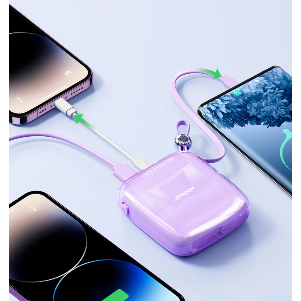 Hurtownia GSM - Powerbank Joyroom JR-L002 Jelly Series 10000mAh 22.5W + kabel USB-C fialový - JYR617 - {ean13} - Hurt