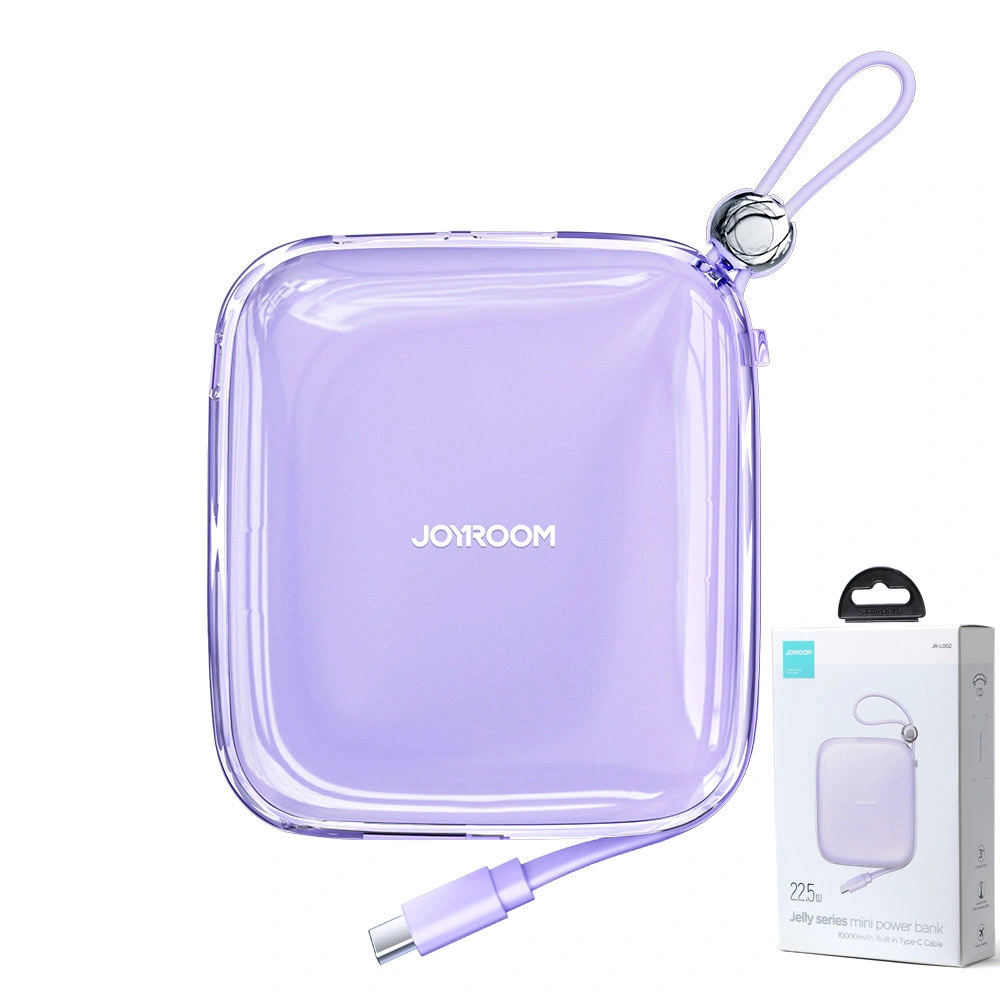 Hurtownia GSM - Powerbank Joyroom JR-L002 Jelly Series 10000mAh 22.5W + kabel USB-C fialový - JYR617 - {ean13} - Hurt