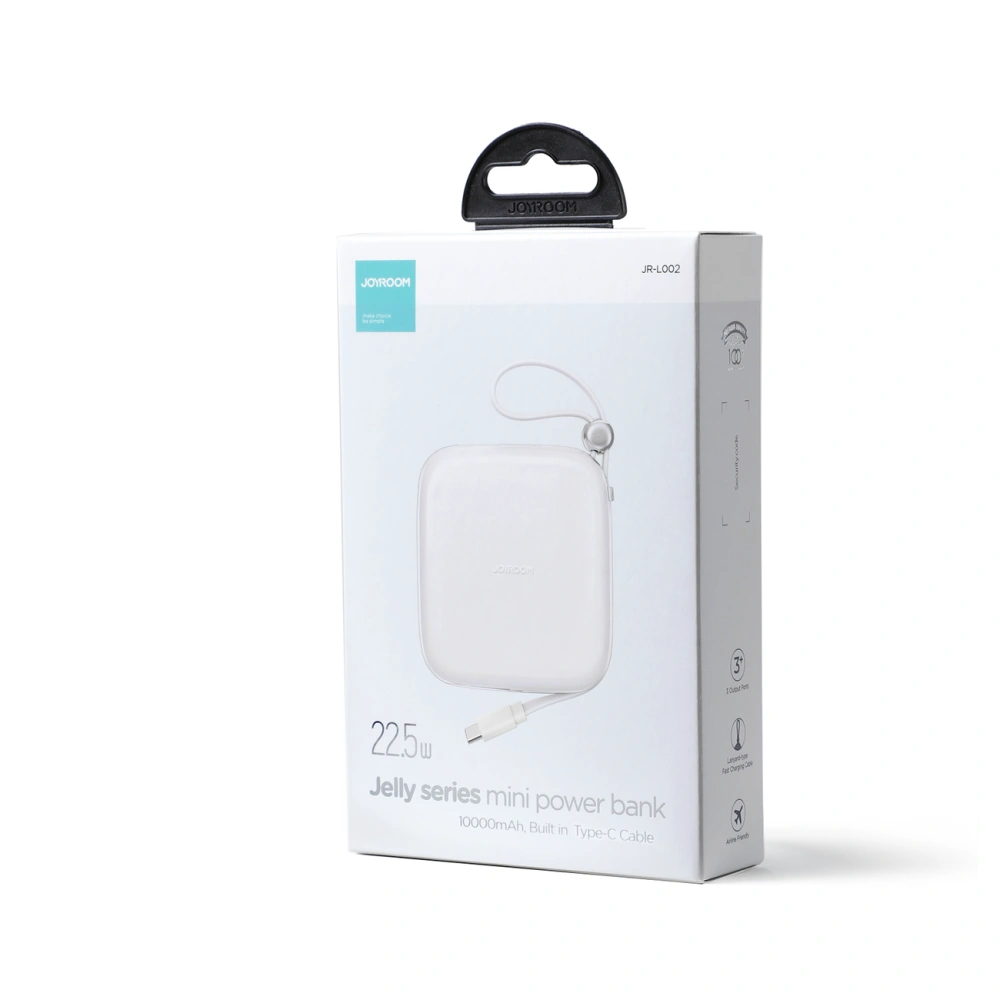 Hurtownia GSM - Powerbank Joyroom JR-L002 Jelly Series 10000mAh 22.5W + kabel USB-C biały - JYR618 - {ean13} - Hurt