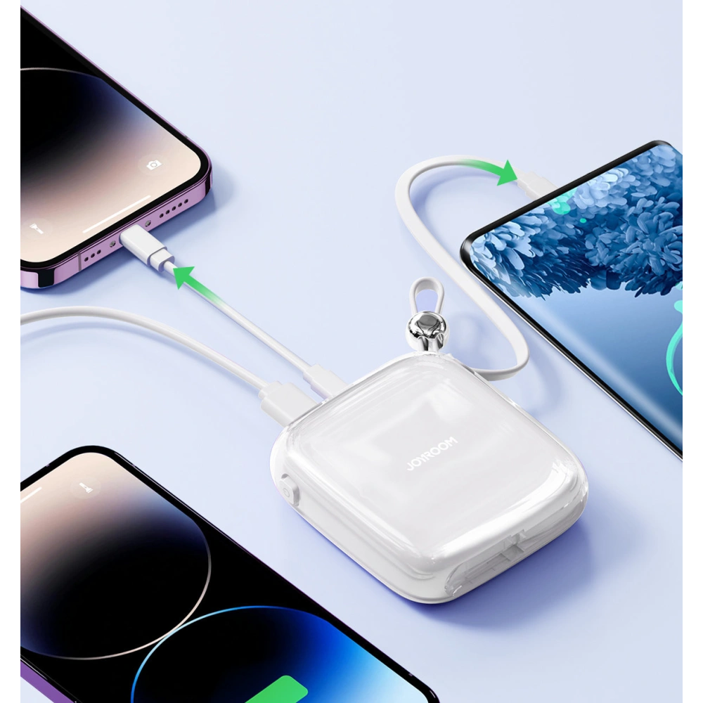 Hurtownia GSM - Powerbank Joyroom JR-L002 Jelly Series 10000mAh 22.5W + kabel USB-C biały - JYR618 - {ean13} - Hurt