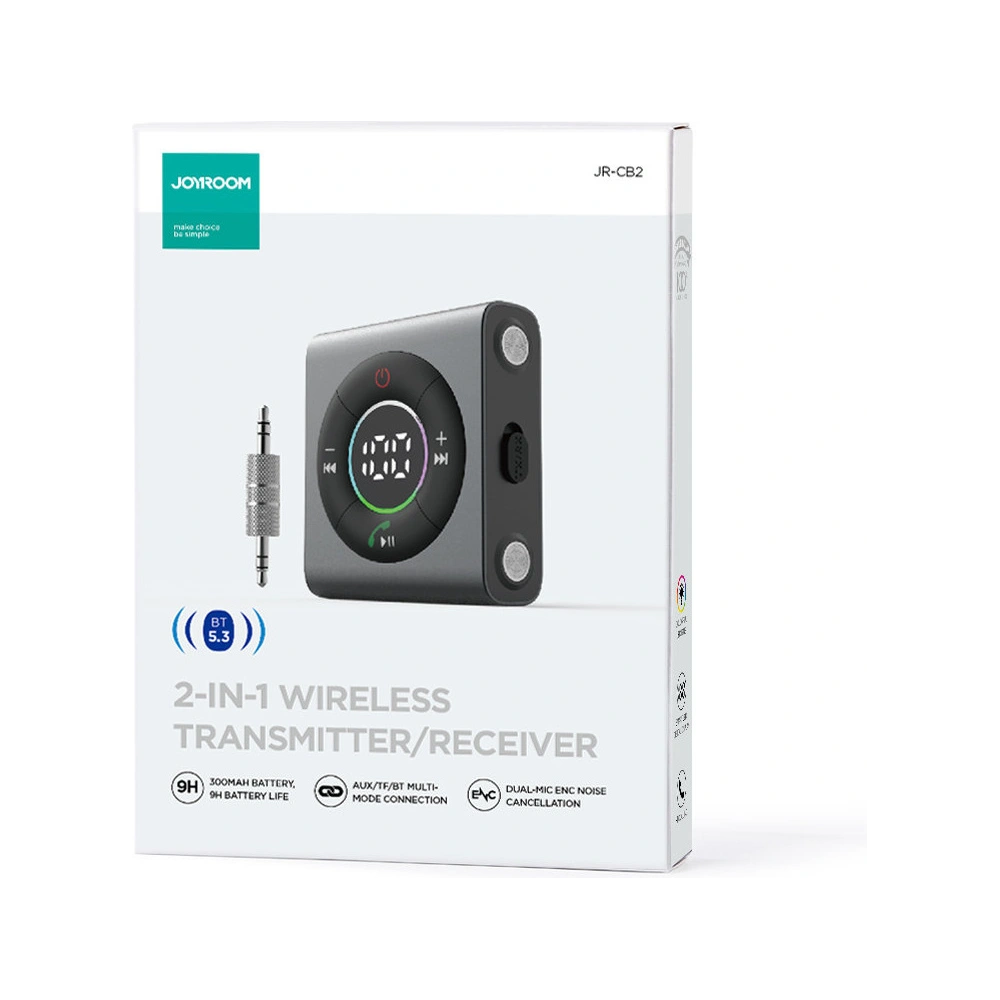 Hurtownia GSM - Transmiter Joyroom JR-CB2 Bluetooth AUX (transmițător/receiver) pentru mașină/televizor gri - JYR623 - {ean13} - Hurt