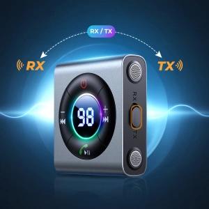 Hurtownia GSM - Transmiter Joyroom JR-CB2 Bluetooth AUX (vysílač/přijímač) do auta/televize šedý - JYR623 - {ean13} - Hurt