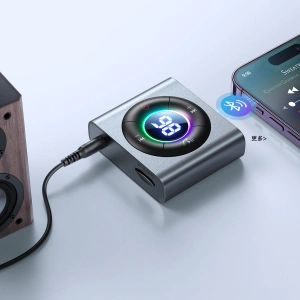 Hurtownia GSM - Transmiter Joyroom JR-CB2 Bluetooth AUX (vysílač/přijímač) do auta/televize šedý - JYR623 - {ean13} - Hurt