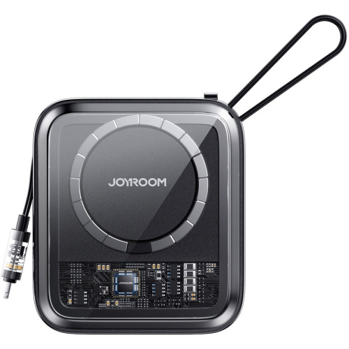 Joyroom Distributor - 6956116700072 - JYR630 - Powerbank with wireless charging Joyroom JR-L007 Icy Series 10000mAh 22.5W + Lightning cable black - B2B homescreen