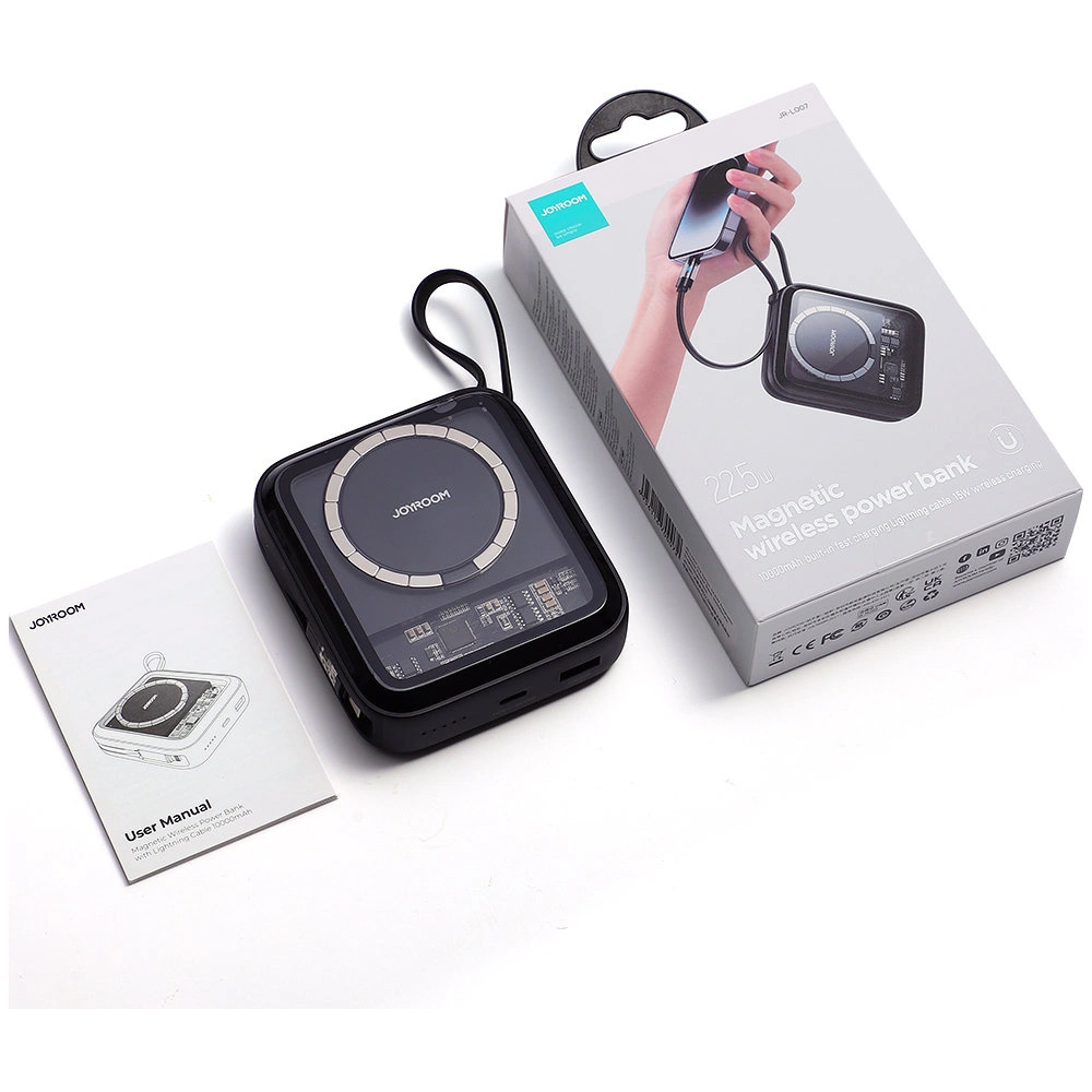 Hurtownia GSM - Vezeték nélküli töltésű Powerbank Joyroom JR-L007 Icy Series 10000mAh 22.5W + fekete Lightning kábel - JYR630 - {ean13} - Hurt