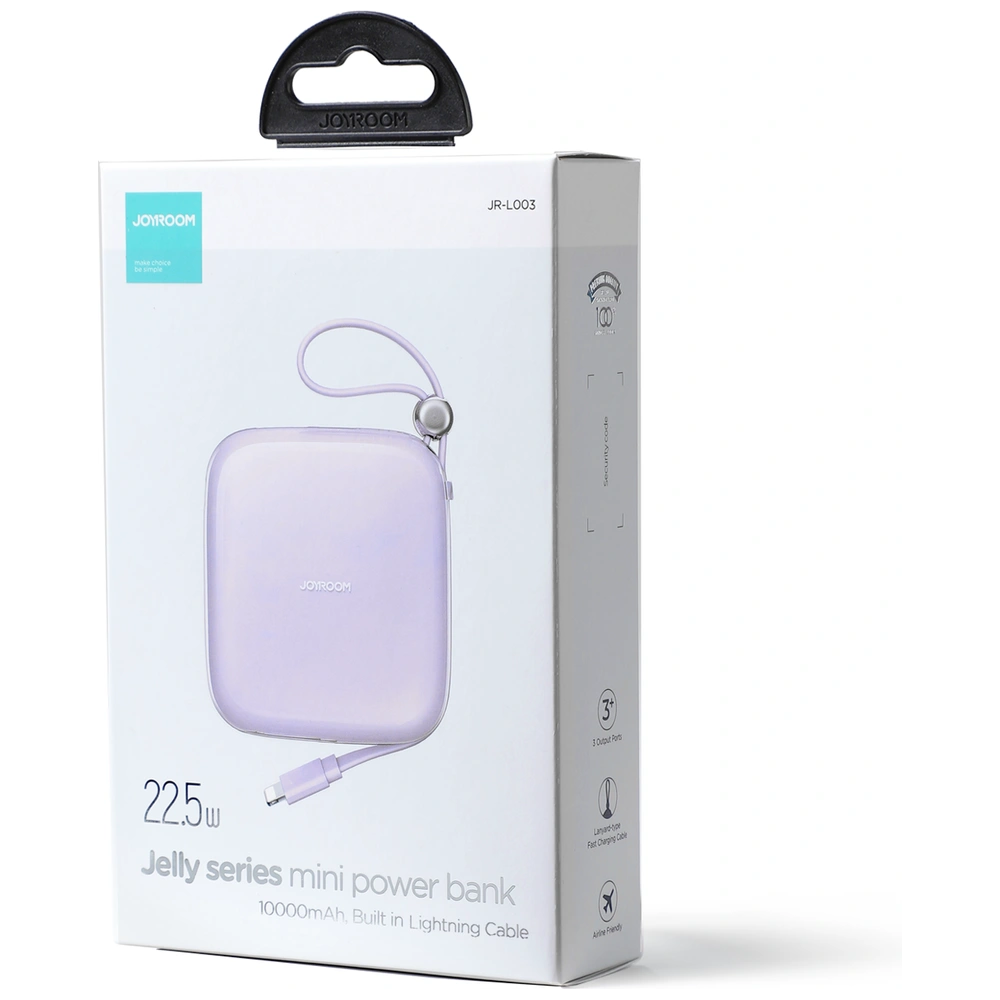 Hurtownia GSM - Powerbank Joyroom JR-L003 Jelly Series 10000mAh 22.5W + lila Lightning-Kabel - JYR632 - {ean13} - Hurt