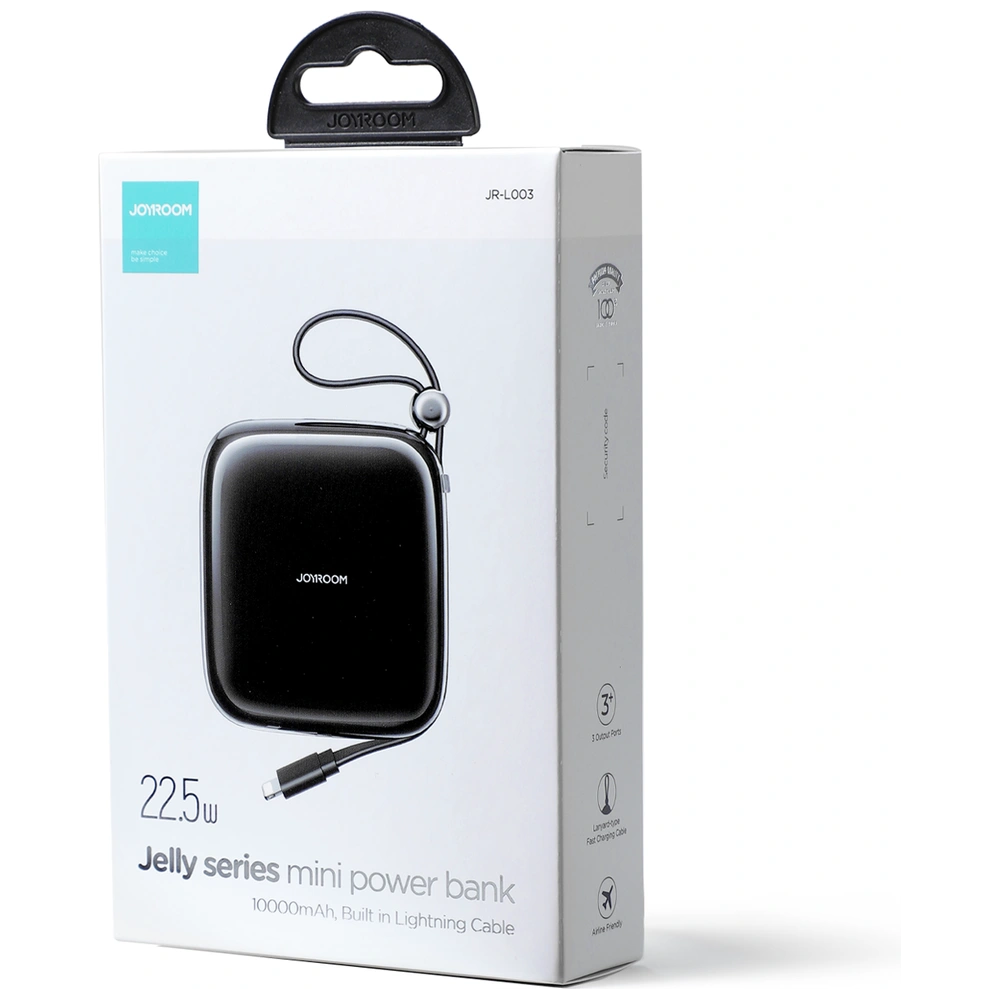 Hurtownia GSM - Powerbank Joyroom JR-L003 Jelly Series 10000mAh 22.5W + schwarzes Lightning-Kabel - JYR634 - {ean13} - Hurt