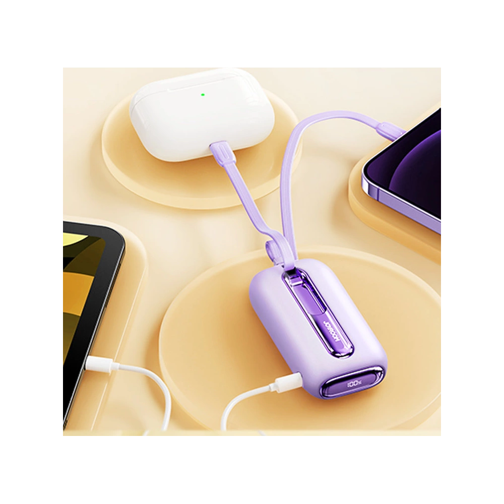 Hurtownia GSM - Powerbank Joyroom JR-L012 Színes Sorozat 10000mAh 22.5W+ USB-C és Lightning kábel lila - JYR635 - {ean13} - Hurt