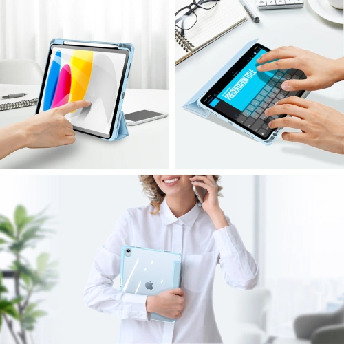 Etui Dux Ducis Toby Apple iPad 10.9" 2022 / 11" 2025 + Pencil holder niebieskie