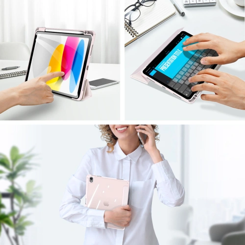 Etui Dux Ducis Toby Apple iPad 10.9" 2022 / 11" 2025 + Pencil holder różowe