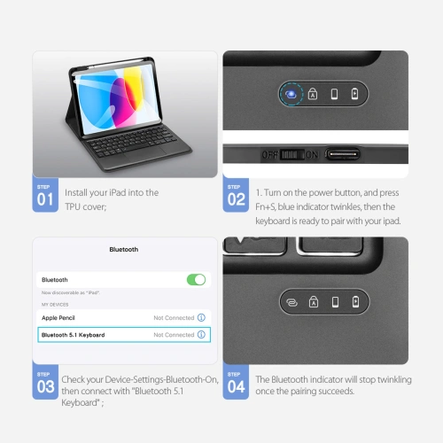 Etui Dux Ducis Touchpad Keyboard Apple iPad 10.9" 2022 / 11" 2025 czarna