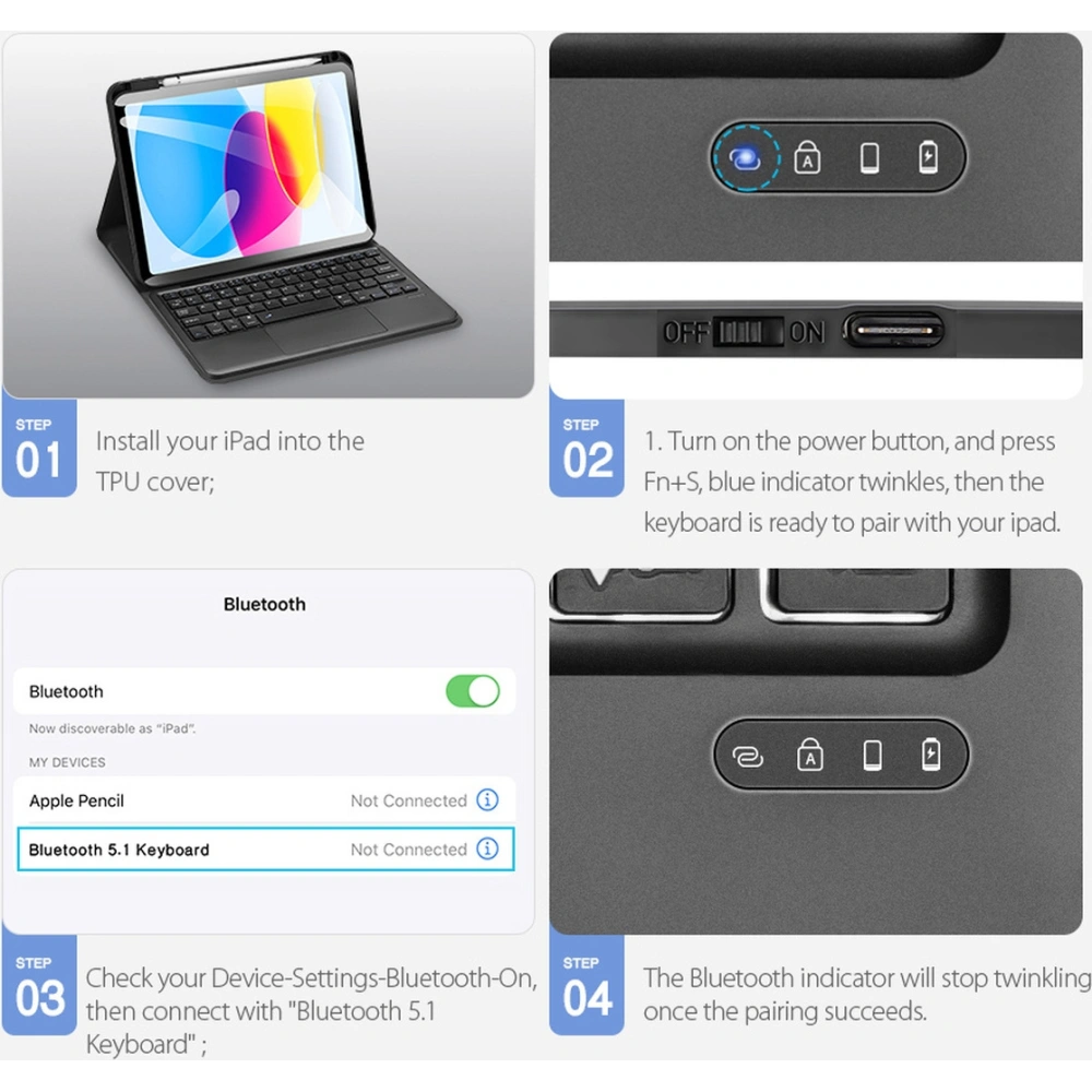 Hurtownia GSM - Etui Dux Ducis Touchpad Keyboard Apple iPad 10.9 2022 (10. generacji) czarna - DDS1634 - {ean13} - Hurt