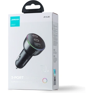 Hurtownia GSM - Autós töltő Joyroom JR-CL26 70W 2x USB-C, 1x USB-A fekete - JYR636 - {ean13} - Hurt