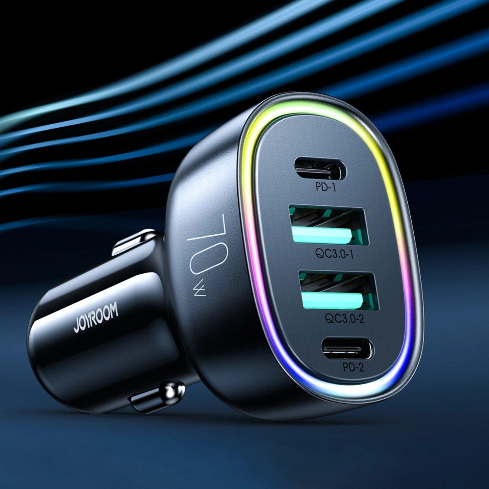 Hurtownia GSM - Autós töltő Joyroom JR-CL29 70W 2x USB-C, 2x USB-A fekete - JYR637 - {ean13} - Hurt