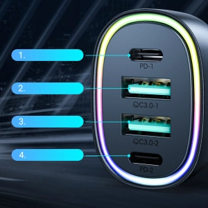 Hurtownia GSM - Autós töltő Joyroom JR-CL29 70W 2x USB-C, 2x USB-A fekete - JYR637 - {ean13} - Hurt