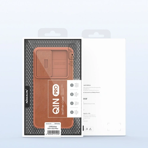 Etui Nillkin Qin Leather Pro Samsung Galaxy S23+ Plus brązowe