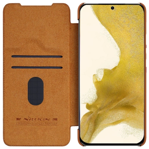 Etui Nillkin Qin Leather Pro Samsung Galaxy S23+ Plus brązowe