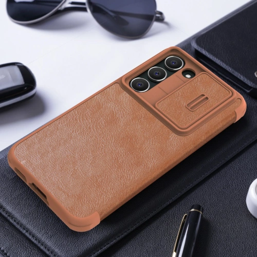 Etui Nillkin Qin Leather Pro Samsung Galaxy S23+ Plus brązowe