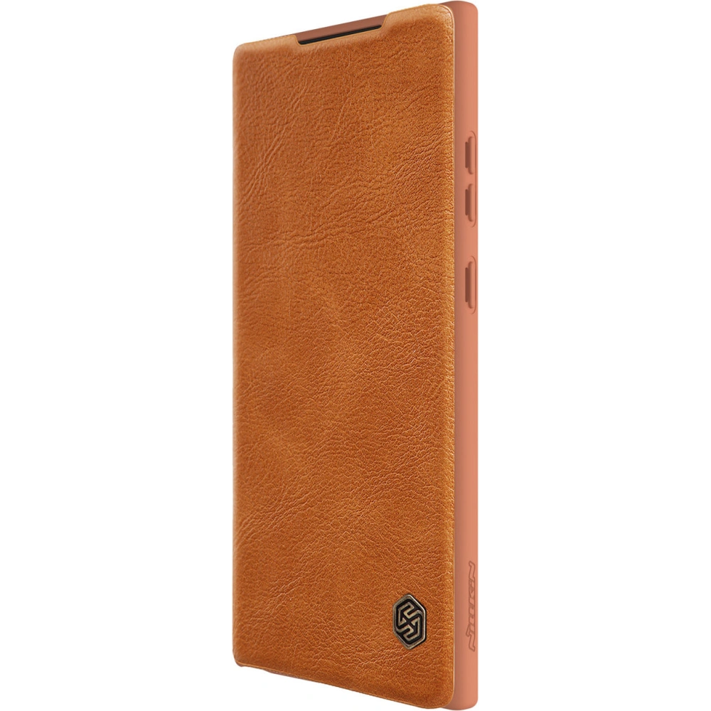 Hurtownia GSM - Etui Nillkin Qin Leather Pro Samsung Galaxy S23 Ultra brązowe - NLK1011 - {ean13} - Hurt