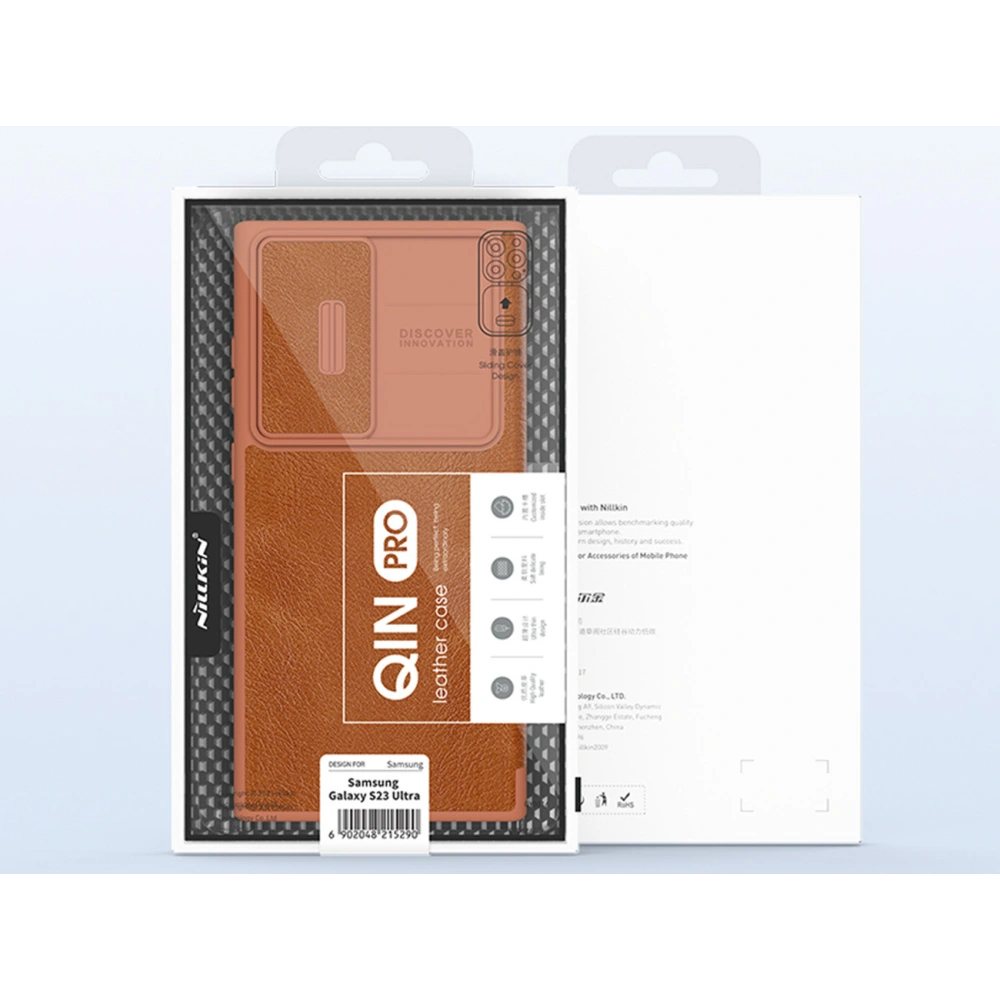 Wholesale Case Nillkin Qin Leather Pro Samsung Galaxy S23 Ultra brown - NLK1011 - {ean13} - Hurt