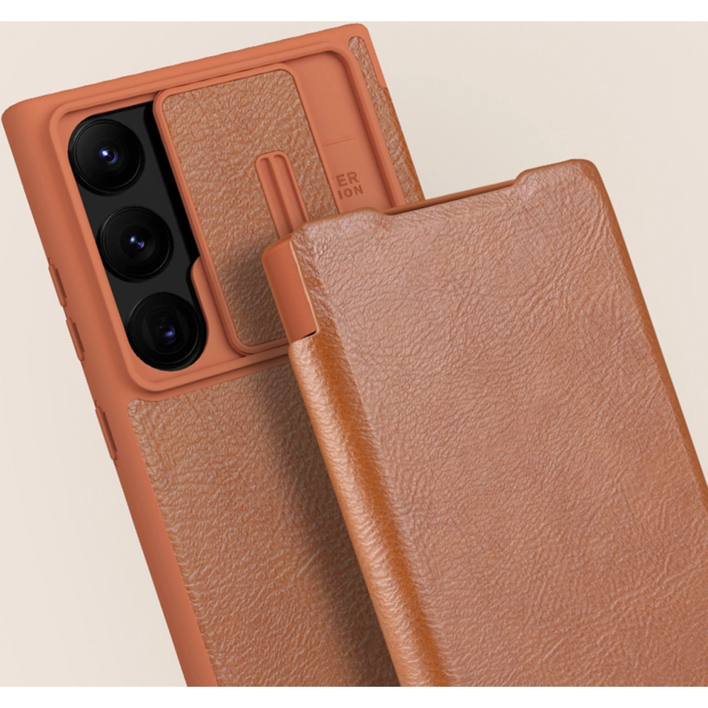 Wholesale Case Nillkin Qin Leather Pro Samsung Galaxy S23 Ultra brown - NLK1011 - {ean13} - Hurt