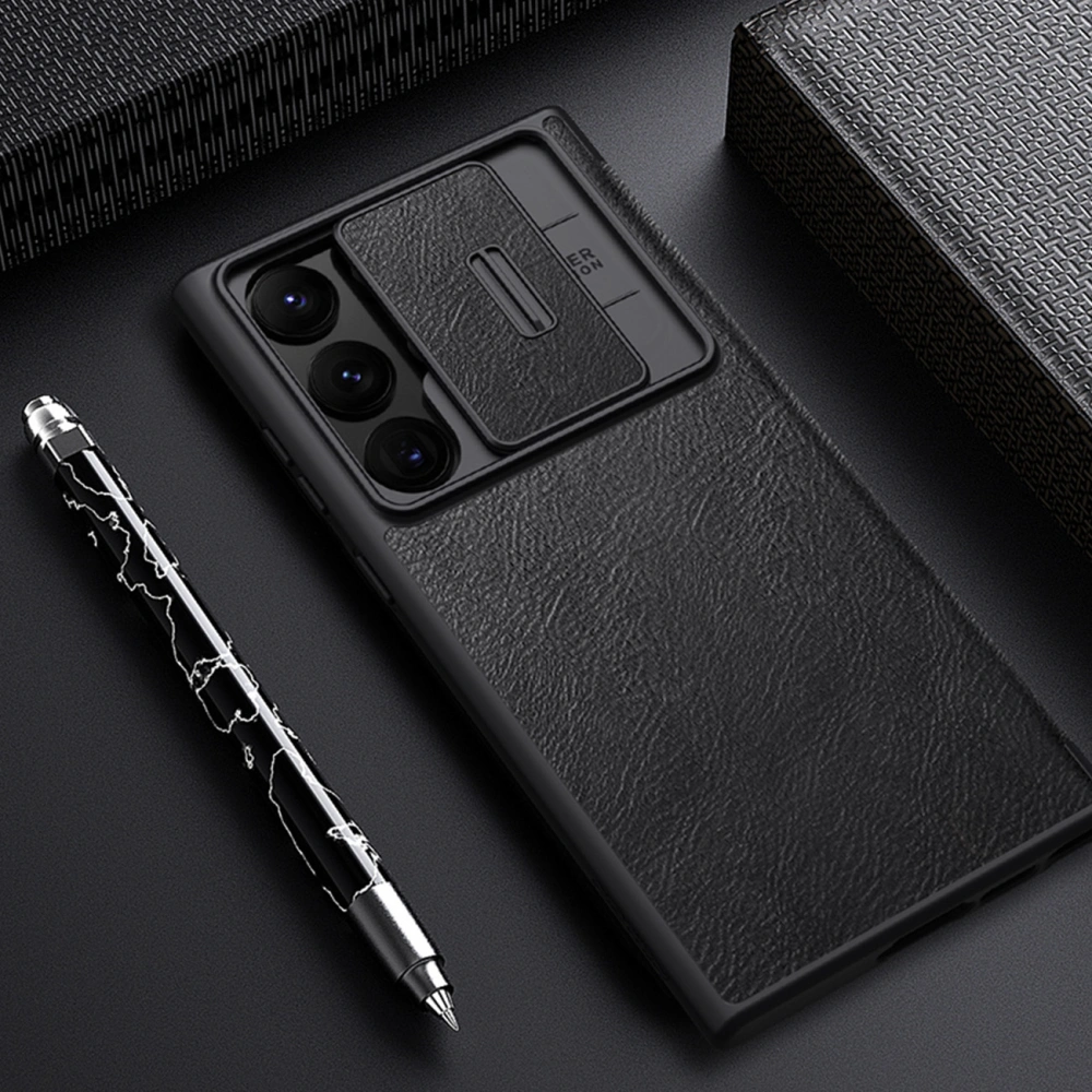 Hurtownia GSM - Etui Nillkin Qin Leather Pro Samsung Galaxy S23 Ultra brązowe - NLK1011 - {ean13} - Hurt
