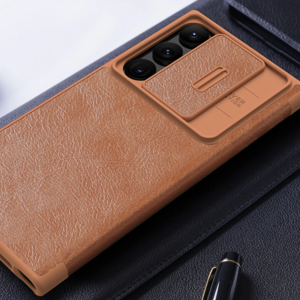 Wholesale Case Nillkin Qin Leather Pro Samsung Galaxy S23 Ultra brown - NLK1011 - {ean13} - Hurt