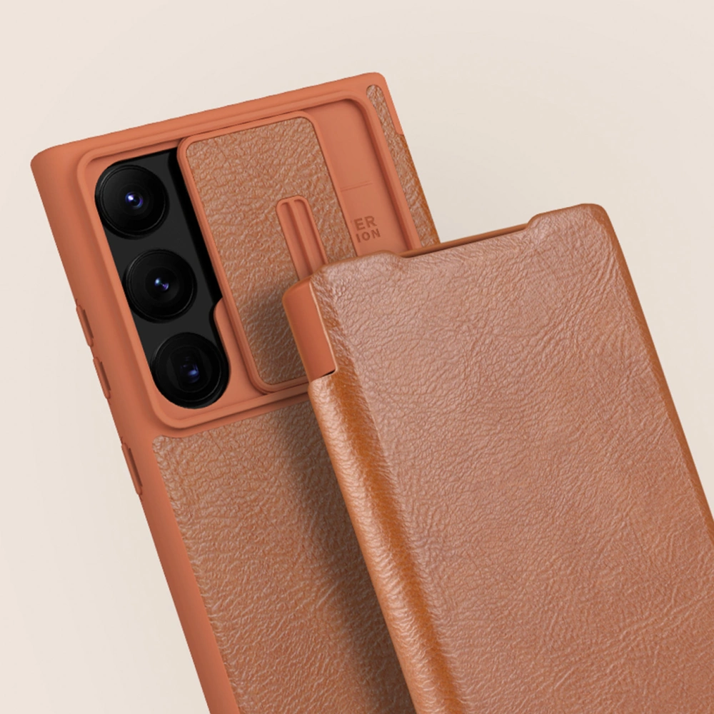 Hurtownia GSM - Etui Nillkin Qin Leather Pro Samsung Galaxy S23 Ultra czerwone - NLK1012 - {ean13} - Hurt