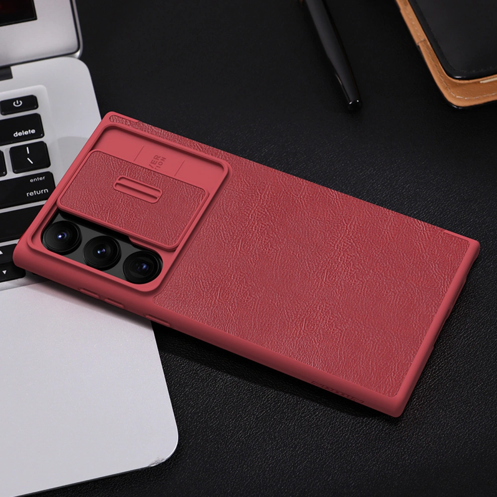 Hurtownia GSM - Etui Nillkin Qin Leather Pro Samsung Galaxy S23 Ultra czarne - NLK1023 - {ean13} - Hurt