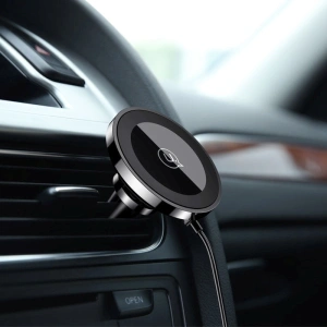 Uchwyt samochodowy z ładowaniem bezprzewodowym USAMS US-CD44 Magnetic Air Vent czarny/black