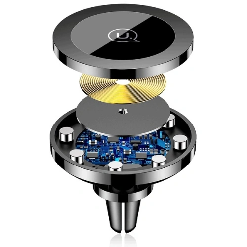 Uchwyt samochodowy z ładowaniem bezprzewodowym USAMS US-CD44 Magnetic Air Vent czarny/black