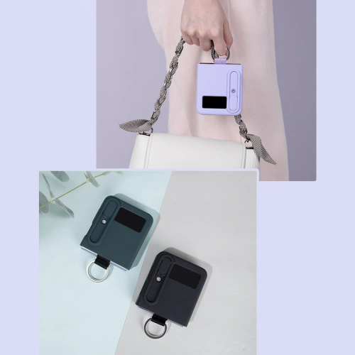 Etui Nillkin CamShield Silky Silicone Samsung Galaxy Z Flip 4 niebieskie