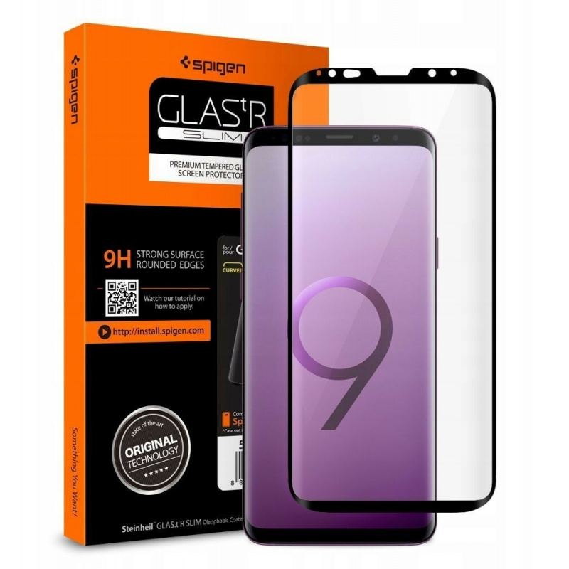 Spigen Distributor - 8809565305900 - SPN583 - Spigen GLAS.tR Case Friendly Galaxy S9+ Plus Black - B2B homescreen