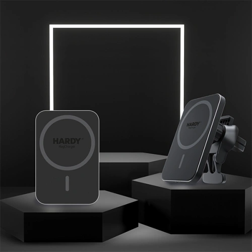 Uchwyt samochodowy z ładowaniem bezprzewodowym dla Apple MagSafe 3MK Hardy MagCharger 15W