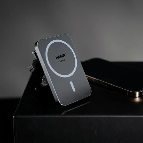 Uchwyt samochodowy z ładowaniem bezprzewodowym dla Apple MagSafe 3MK Hardy MagCharger 15W