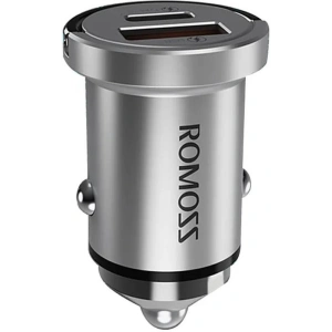 Hurtownia GSM - Autós töltő Romoss AU45T, USB + USB-C, PD + QC 45W (ezüst) - ROM47 - {ean13} - Hurt