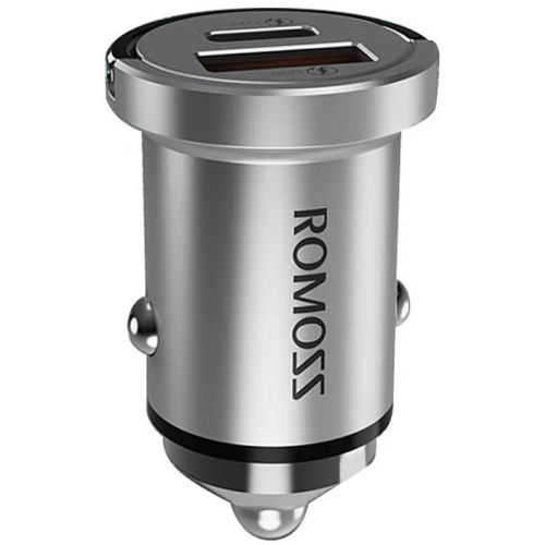 Romoss Distributor - 6958377513019 - ROM47 - Car charger Romoss AU45T, USB + USB-C, PD + QC 45W (silver) - B2B homescreen