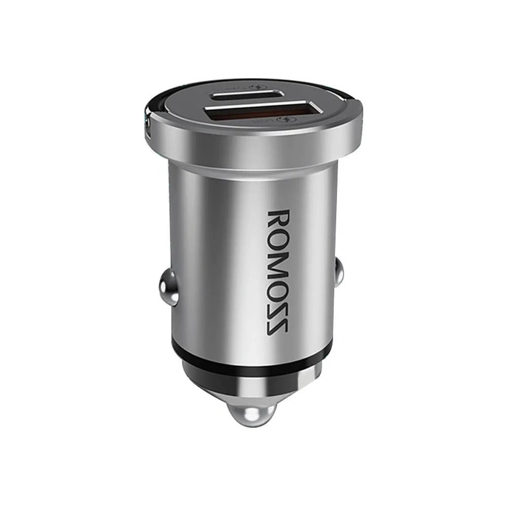Hurtownia GSM - Autós töltő Romoss AU45T, USB + USB-C, PD + QC 45W (ezüst) - ROM47 - {ean13} - Hurt