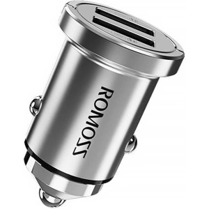Hurtownia GSM - Autós töltő Romoss AT24D, 2x USB, 24W (ezüst) - ROM49 - {ean13} - Hurt