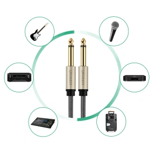 Wholesale UGREEN AV128 mono TS jack 6.35mm - jack 6.35mm 5m grey cable - UGR1482 - {ean13} - Hurt