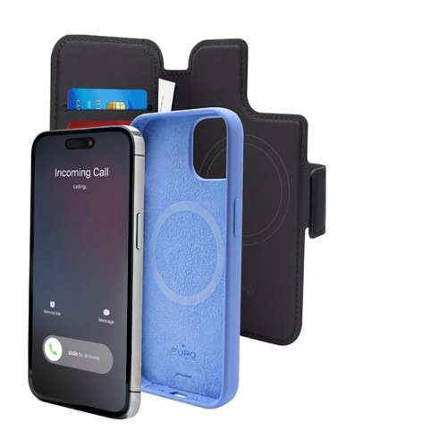 Etui PURO Folio MagSafe Case Apple iPhone 14/13/12/12 Pro (czarny)