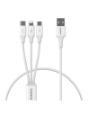Hurtownia GSM - Cablu USB Romoss CB251V 3w1 USB-A/USB-C - Lightning - microUSB 3.5A 1.2m (alb) - ROM51 - {ean13} - Hurt