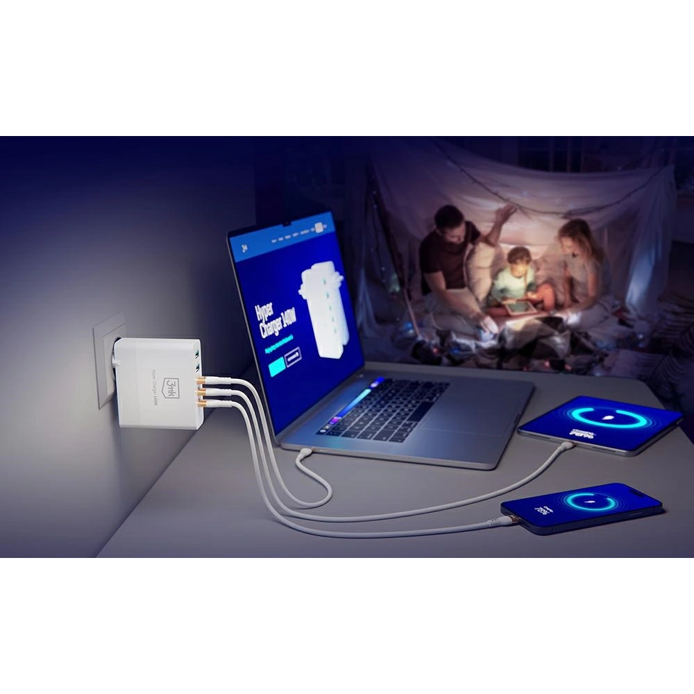 Hurtownia GSM - Síťová nabíječka 3MK HyperCharger GaN 140W 3xUSB-C + 2xUSB, PD+QC - 3MK4705 - {ean13} - Hurt