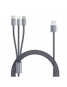 Cablul USB Romoss CB25A 3w1 USB-A/USB-C - Lightning - microUSB 3A 1.5m (gri)